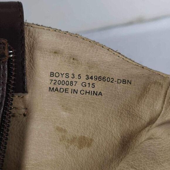 Frye Boys Big Kids Diana US 3,5 Brown Leather Studded Ankle Western Boots - Picture 12 of 14